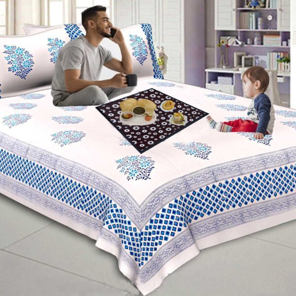 Nitasha Square Bed Server/Food Mat/Bedsheet Protector Waterproof & Oilproof Food Mat, Multicolor, (36×36 inch), NI03