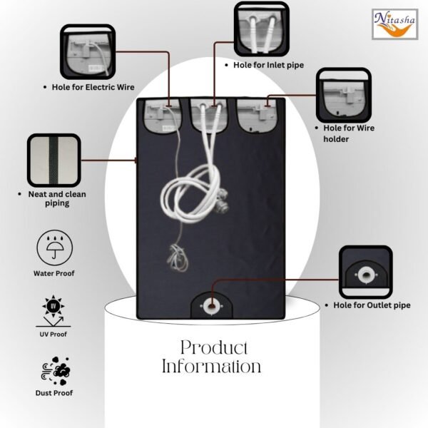 Front Loading Washing Machine Cover Black - Image 4