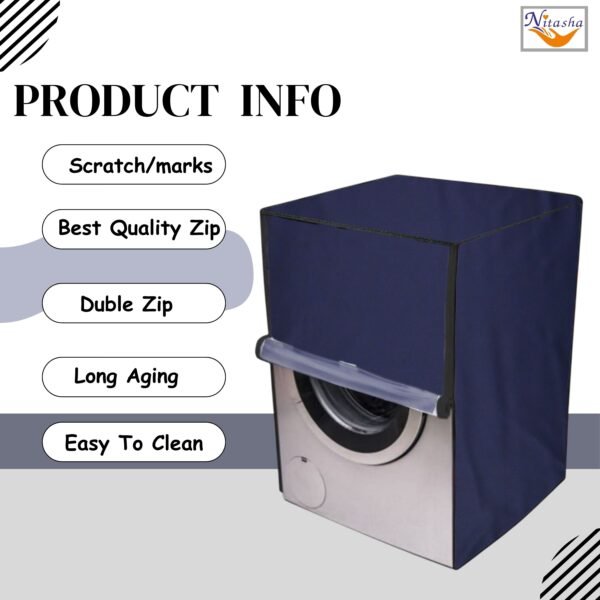 Front Loading Blue Washing Machine Cover - Image 4