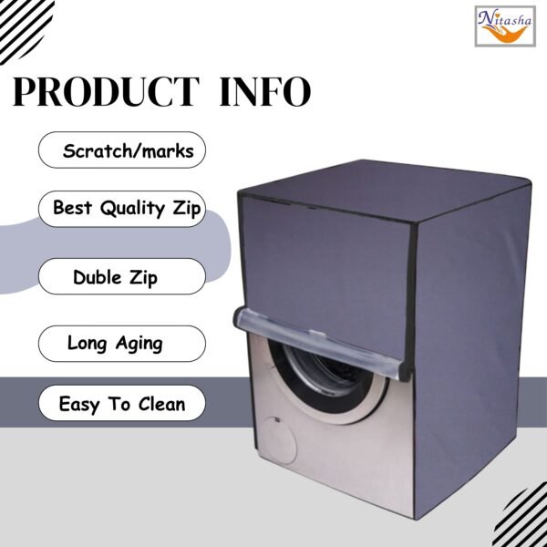 Front Loading Washing Machine Cover Grey - Image 4