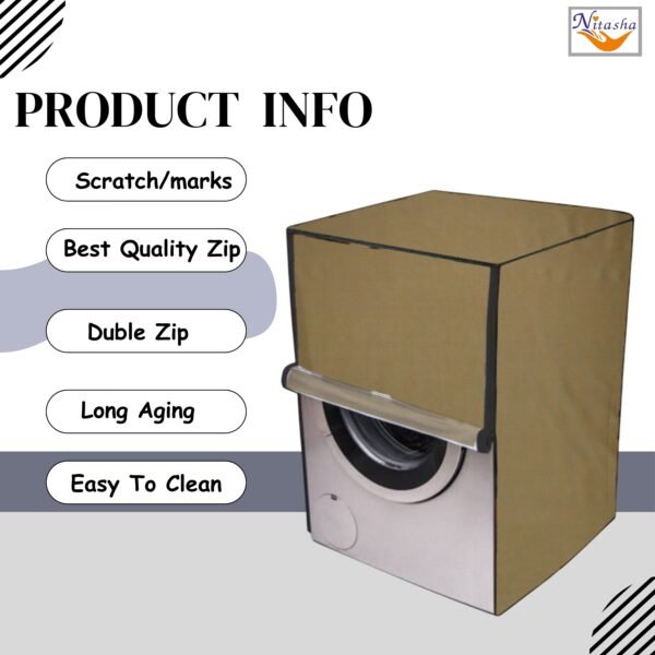 Front Loading Washing Machine Cover Gold - Image 4