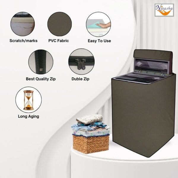 Fully Automatic Top Load Washing Machine Cover Green - Image 3