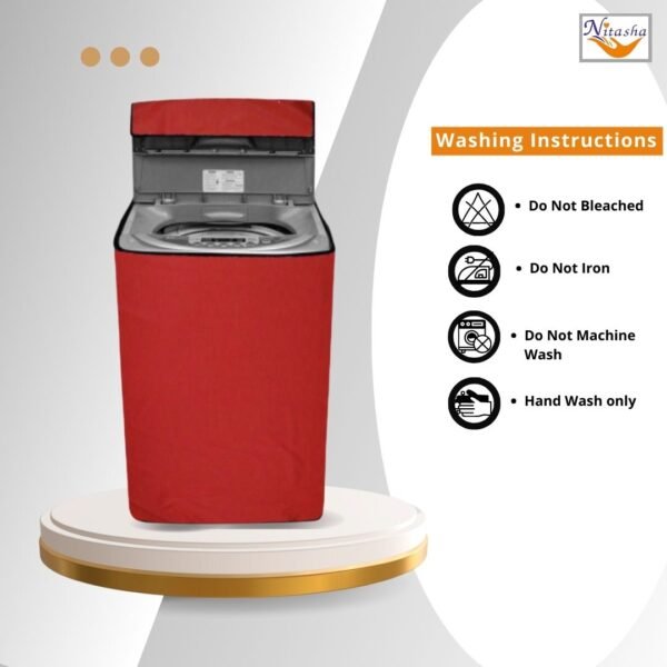 Fully Automatic Top Load Washing Machine Cover Red - Image 4